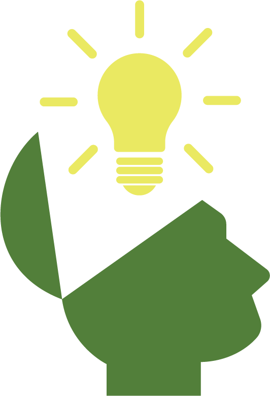 green head, with yellow light bulb above it